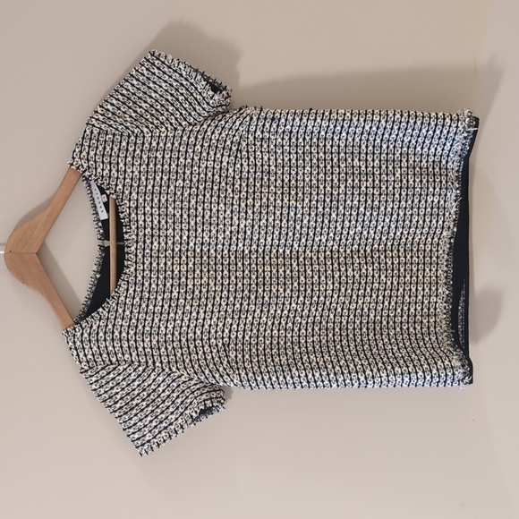 Sandro Tops - Sandro Eclat Black white Tweed blouse